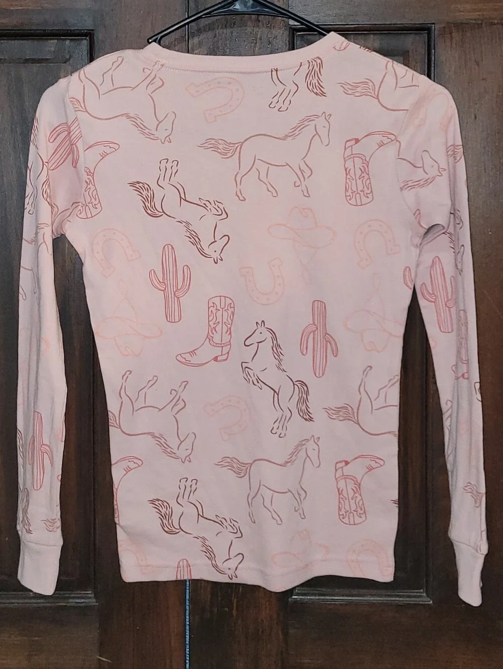 Carter's Light Pink Western Horse Print Long Sleeve Tee, 10/12